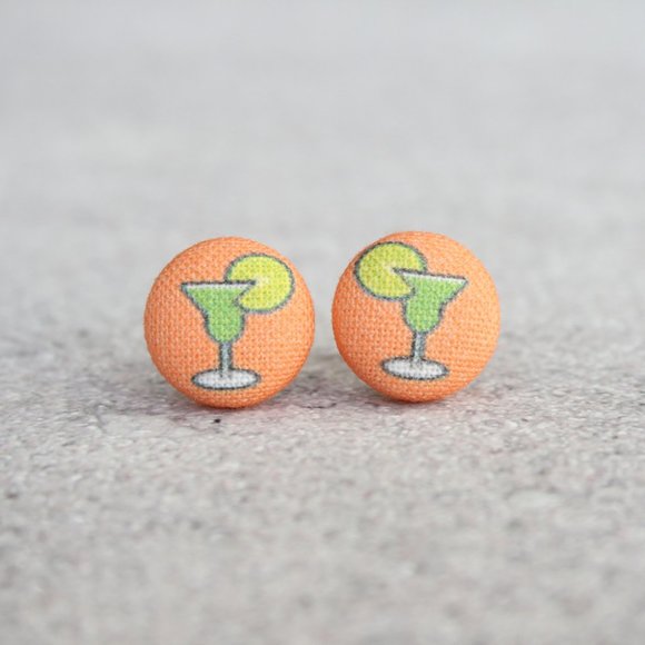 NWT Margarita Fabric Button Earrings - Picture 1 of 6